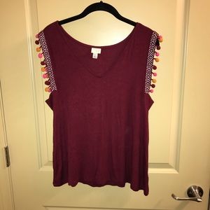 A New Day Maroon Sleeveless Tank